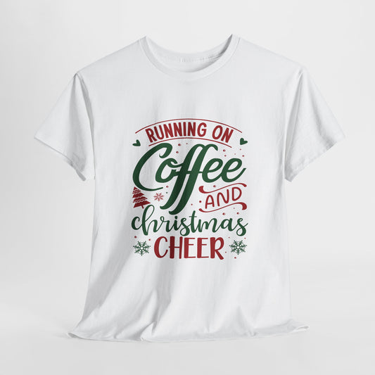 Coffee and Christmas Cheer T-Shirt - Festive Holiday Tee