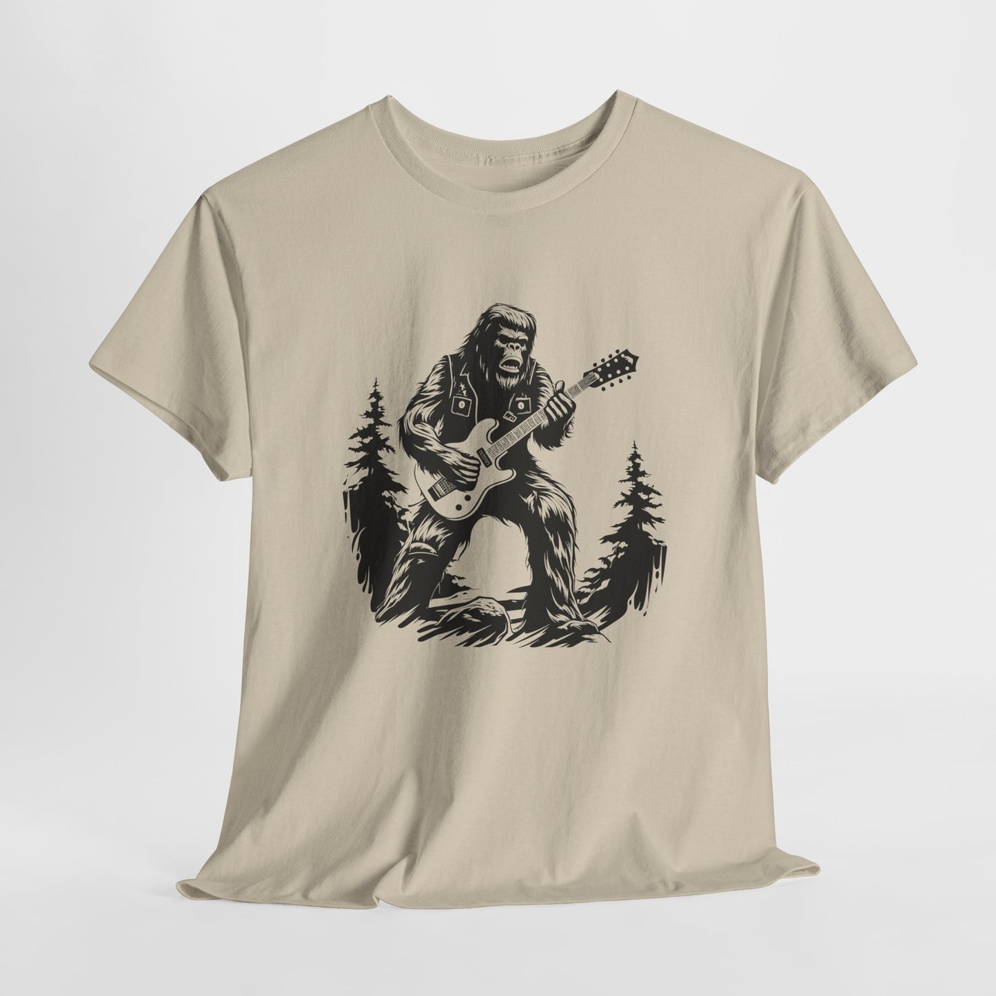 Bigfoot Guitar T-Shirt - Sasquatch Rocker Design