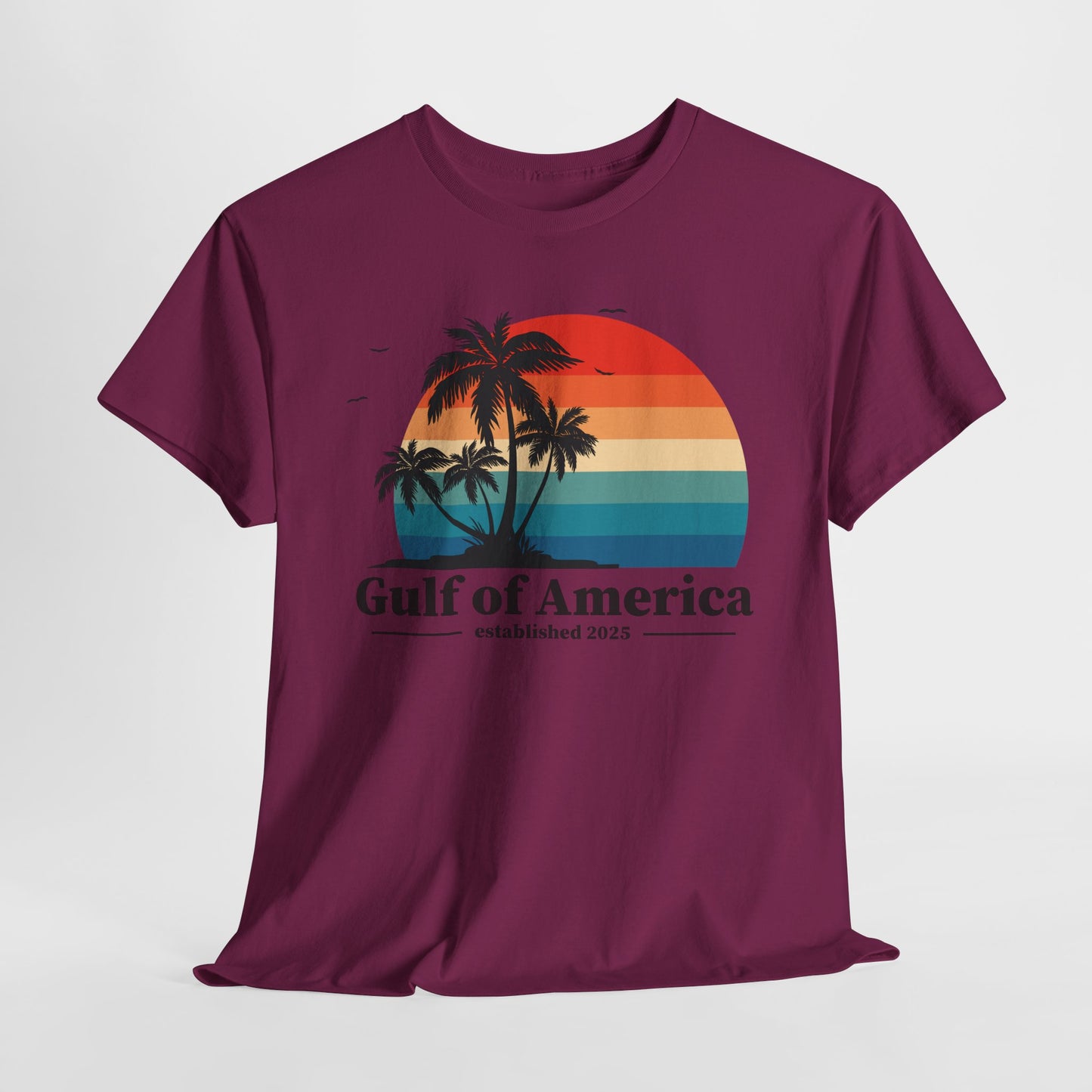 Gulf of America 2025 Sunset T-Shirt - Retro Beach Vibes