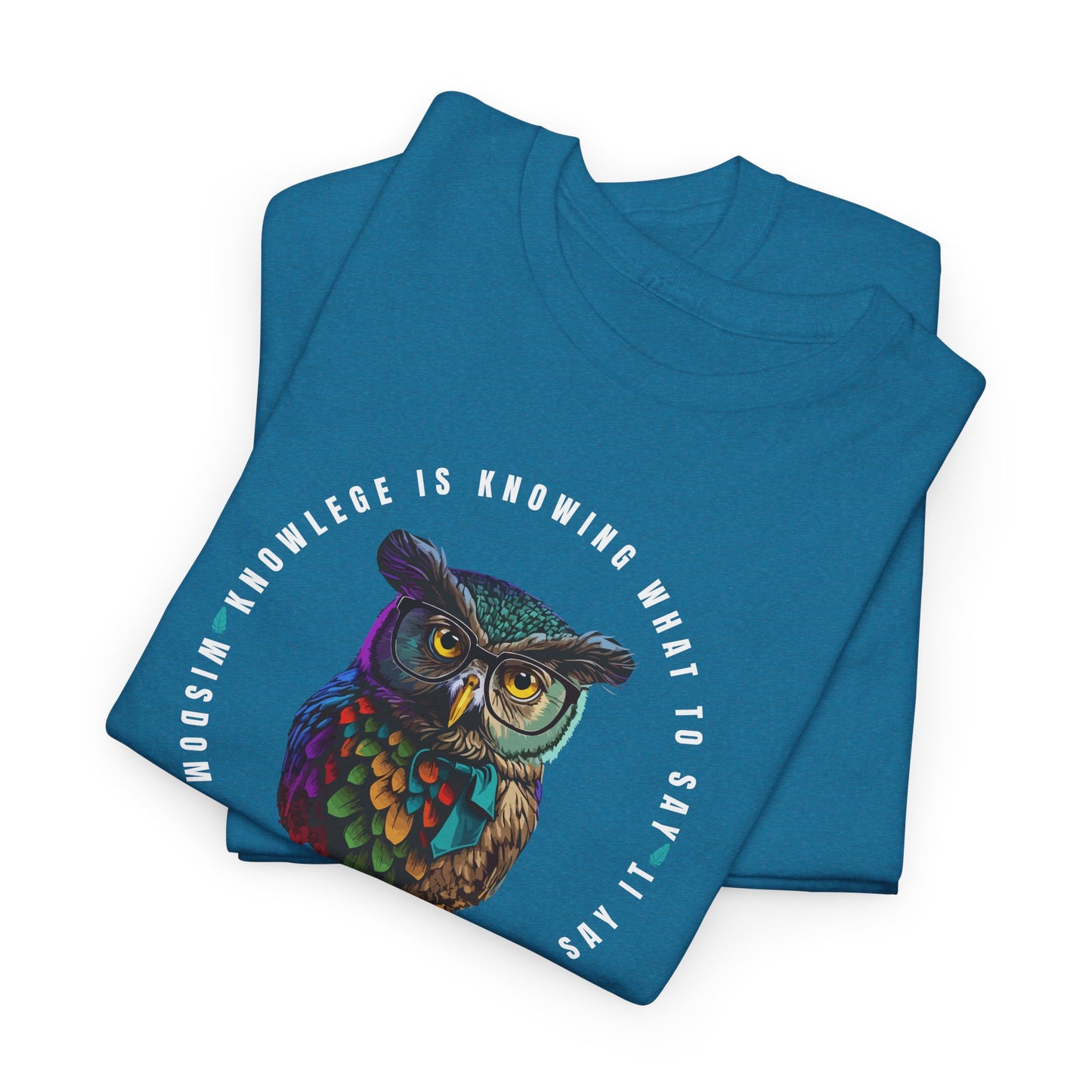 Wisdom Owl T-Shirt - Knowledge Quote Tee