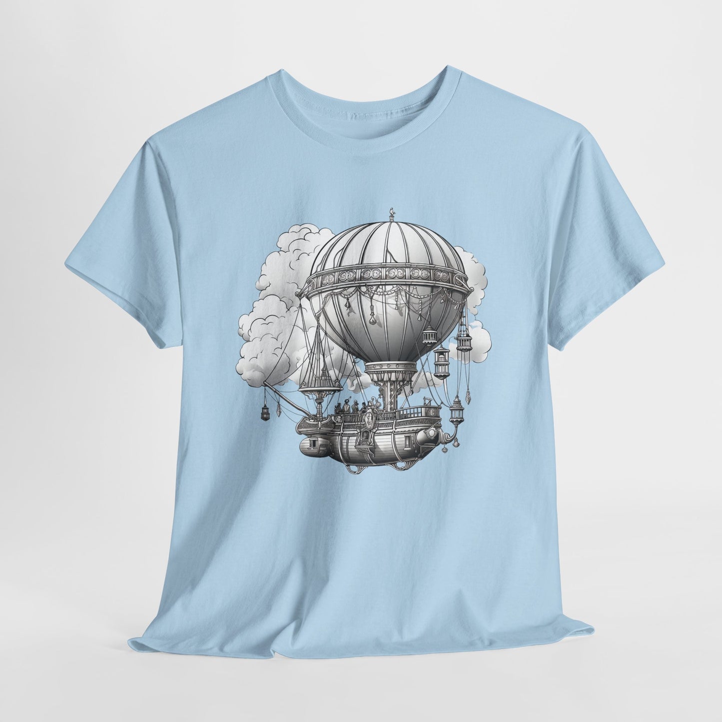 Steampunk Airship T-Shirt - Retro Aviation Graphic