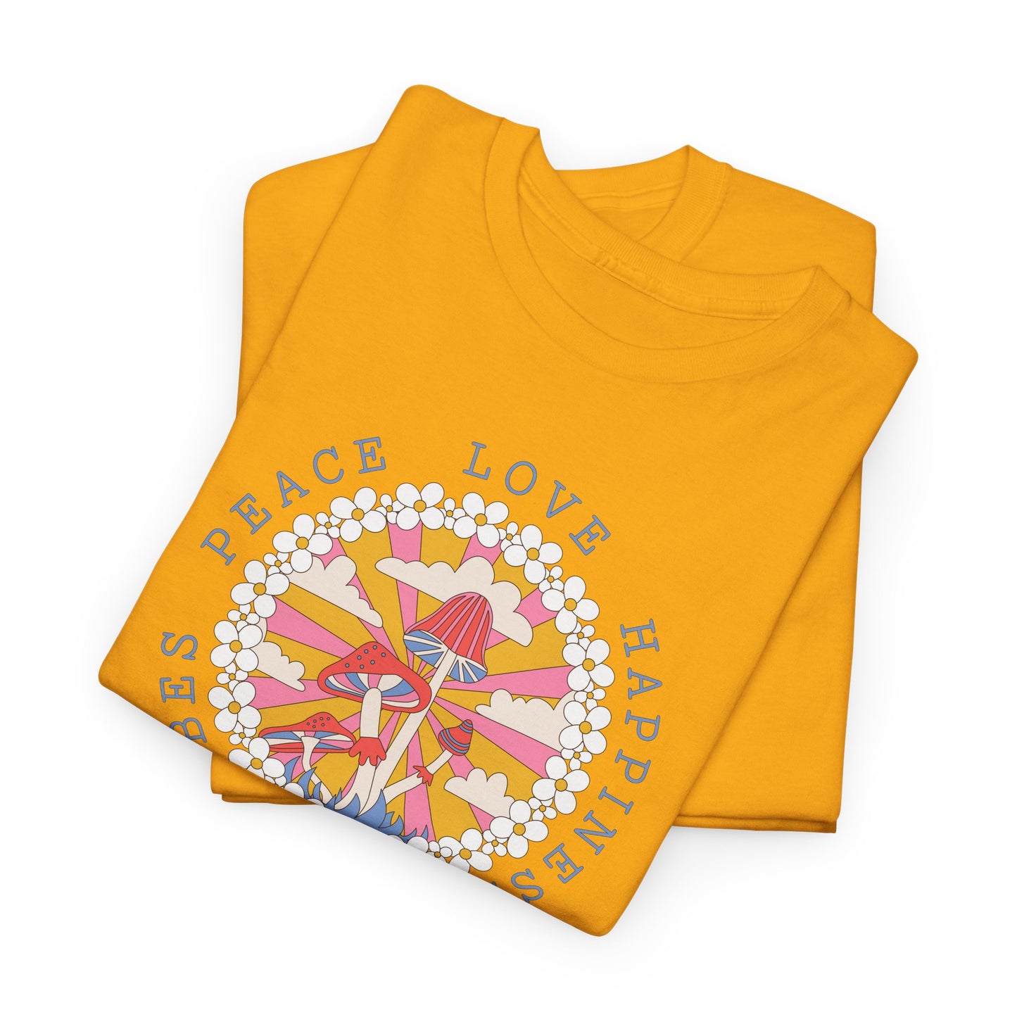 Peace Love Mushroom T-Shirt - Good Vibes Design