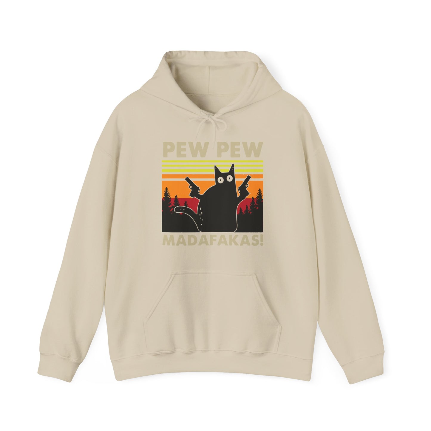 Pew Pew Madafakas Gun Cat Hoodie
