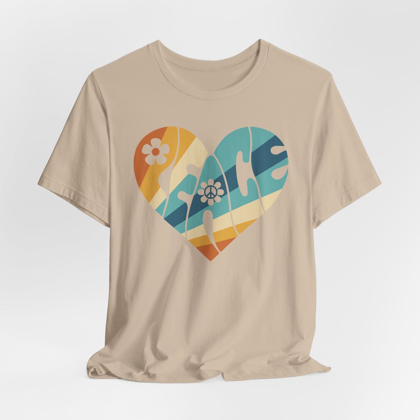 Colorful Peace Heart Hippie Tee
