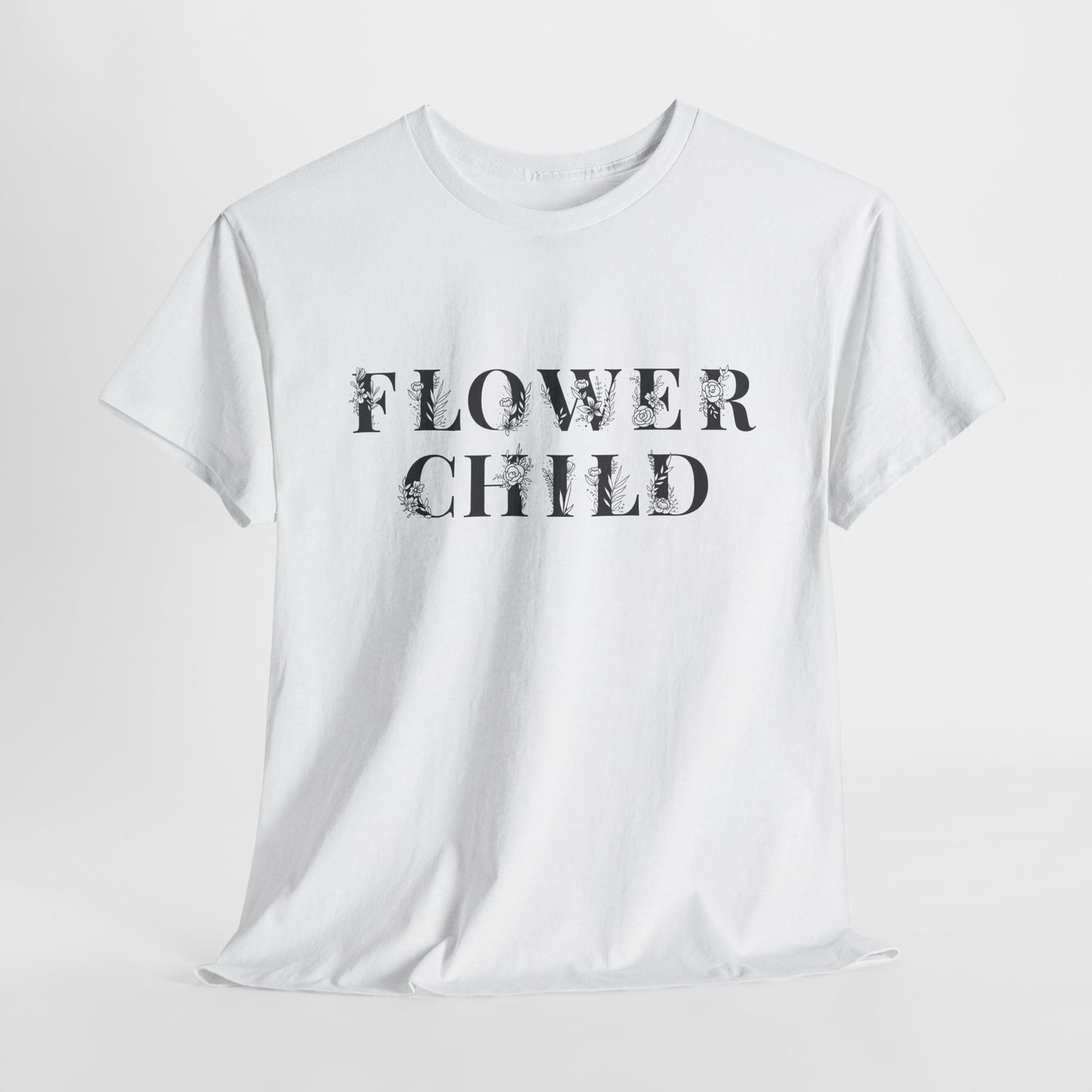 Flower Child T-Shirt - Floral Font Hippie Design