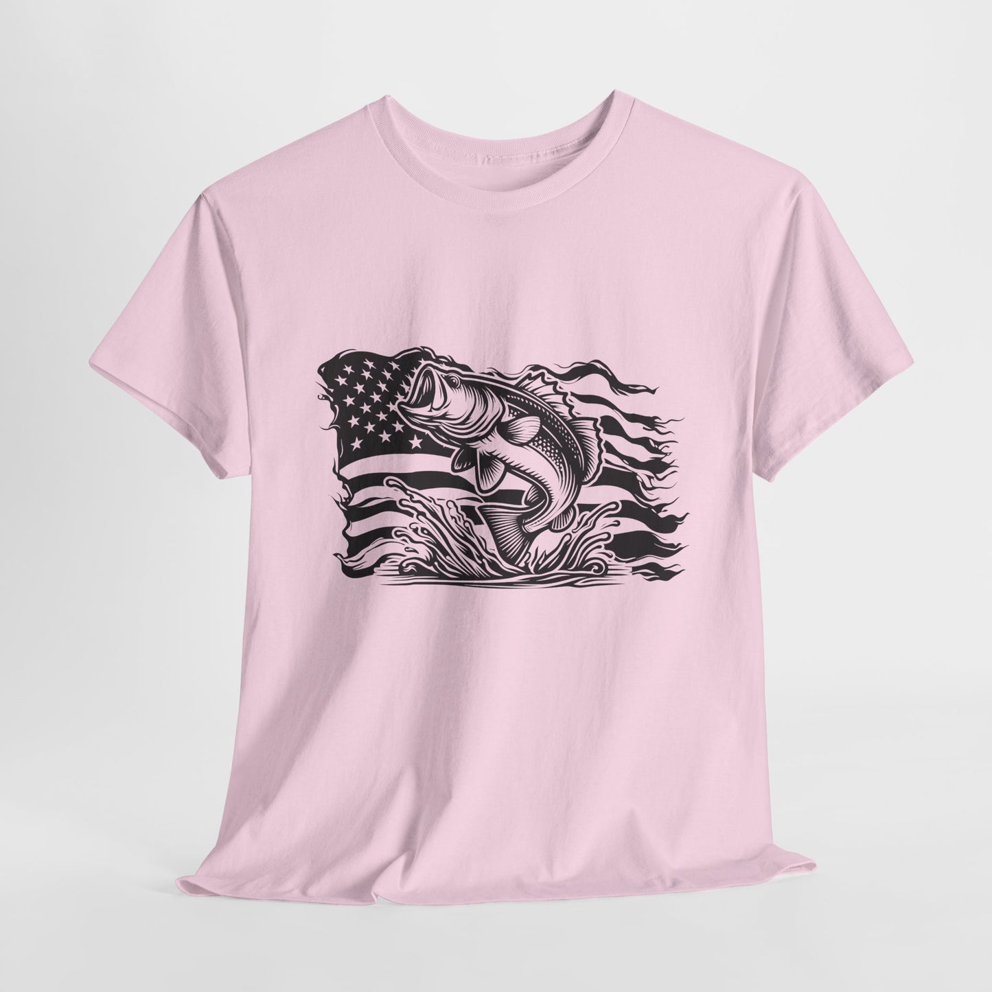 American Flag Bass T-Shirt - Patriotic Graphic Tee