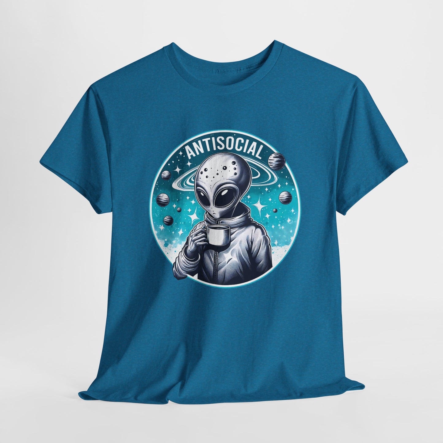 Antisocial Alien T-Shirt - Coffee Drinker Graphic