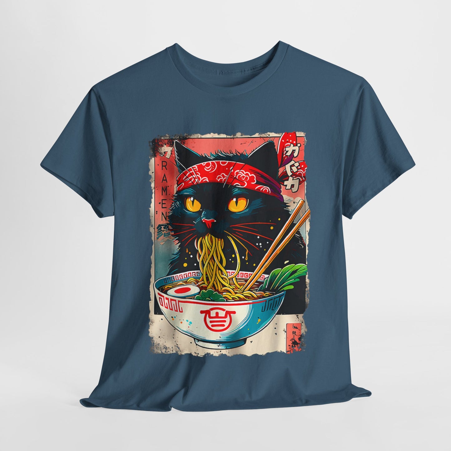 Ramen Cat T-Shirt - Japanese Graphic Design