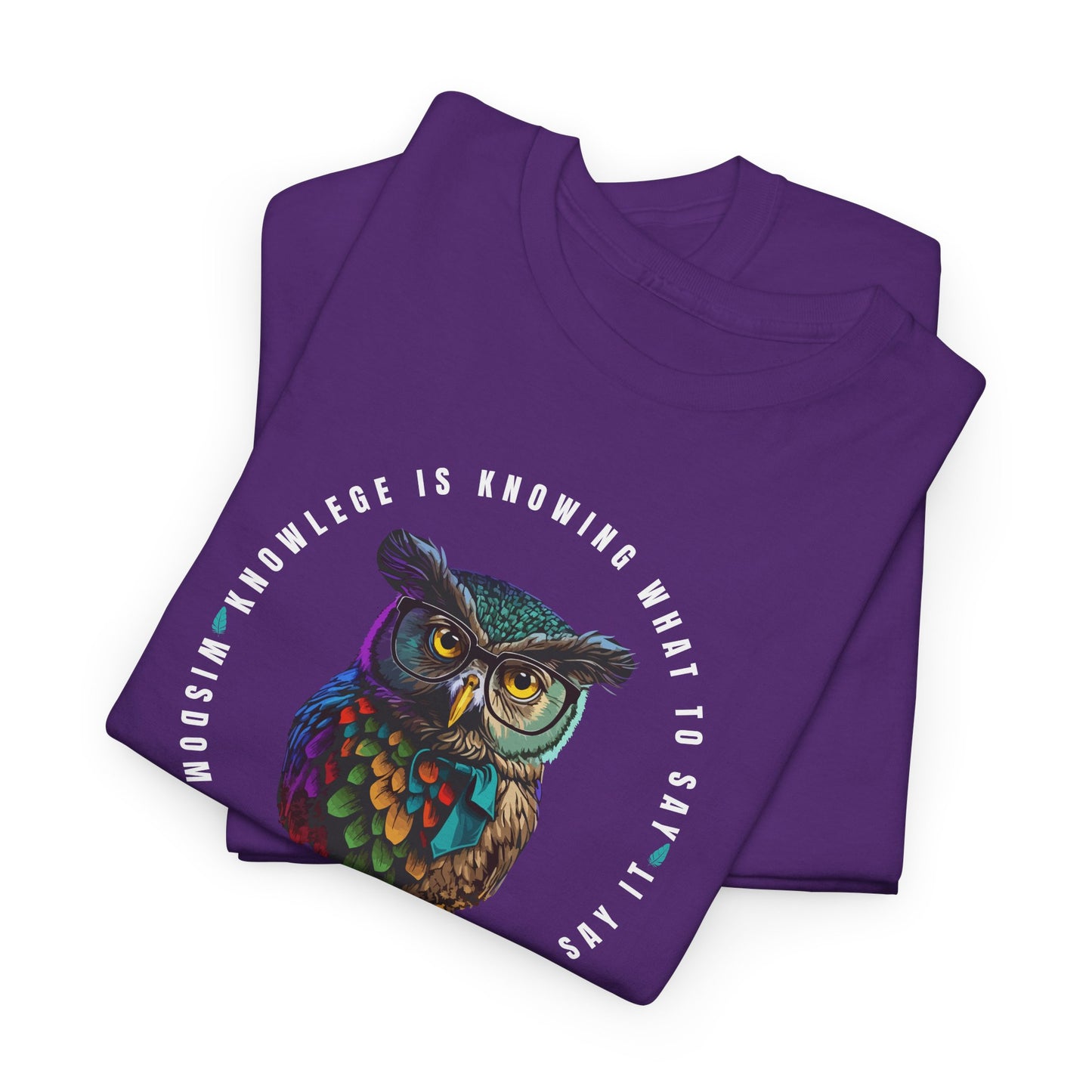 Wisdom Owl T-Shirt - Knowledge Quote Tee