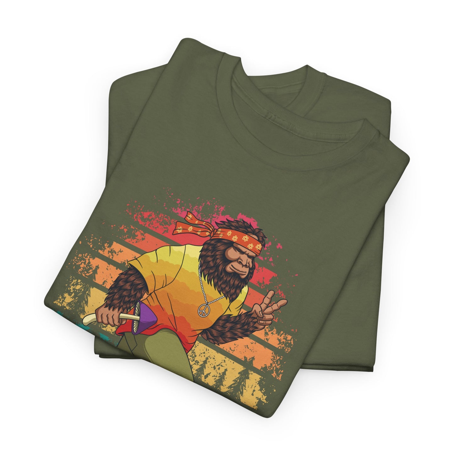 Hippie Bigfoot T-Shirt - Funny Sasquatch Design