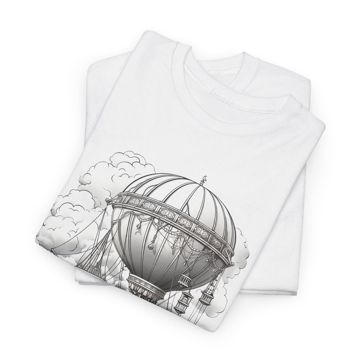 Steampunk Airship T-Shirt - Retro Aviation Graphic