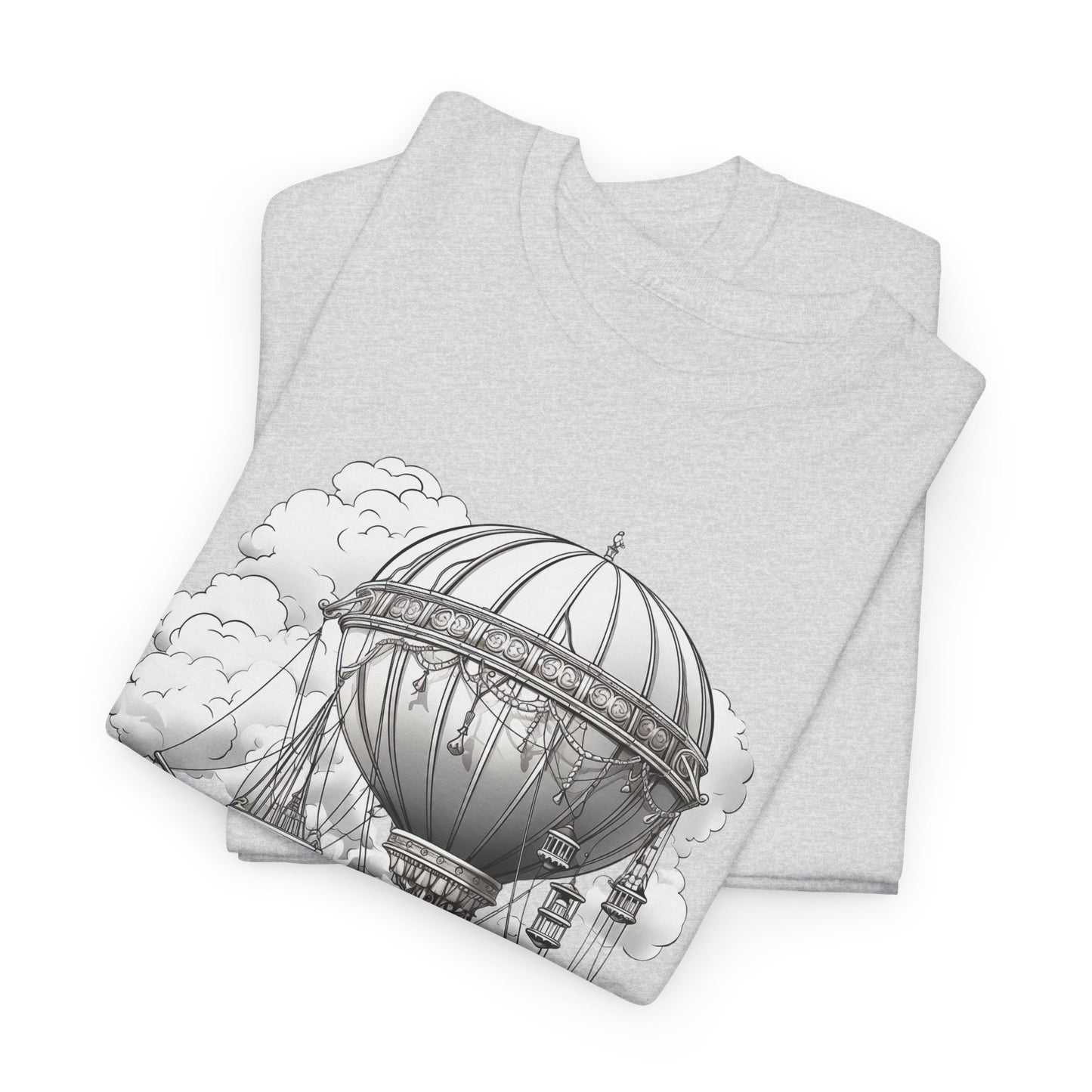 Steampunk Airship T-Shirt - Retro Aviation Graphic