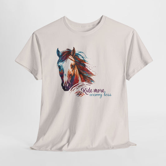 Ride More Worry Less T-Shirt - Horse Vibe Tee