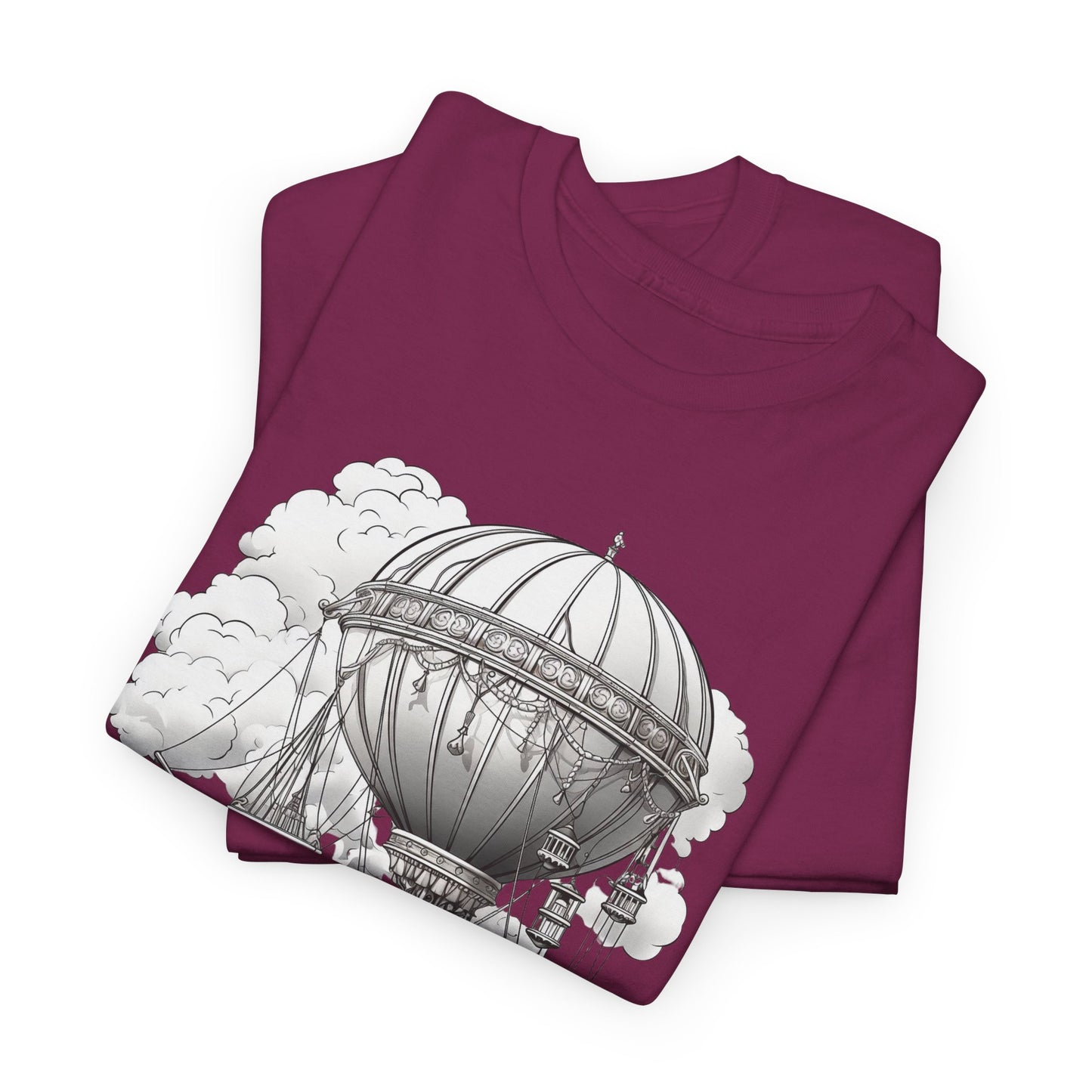 Steampunk Airship T-Shirt - Retro Aviation Graphic