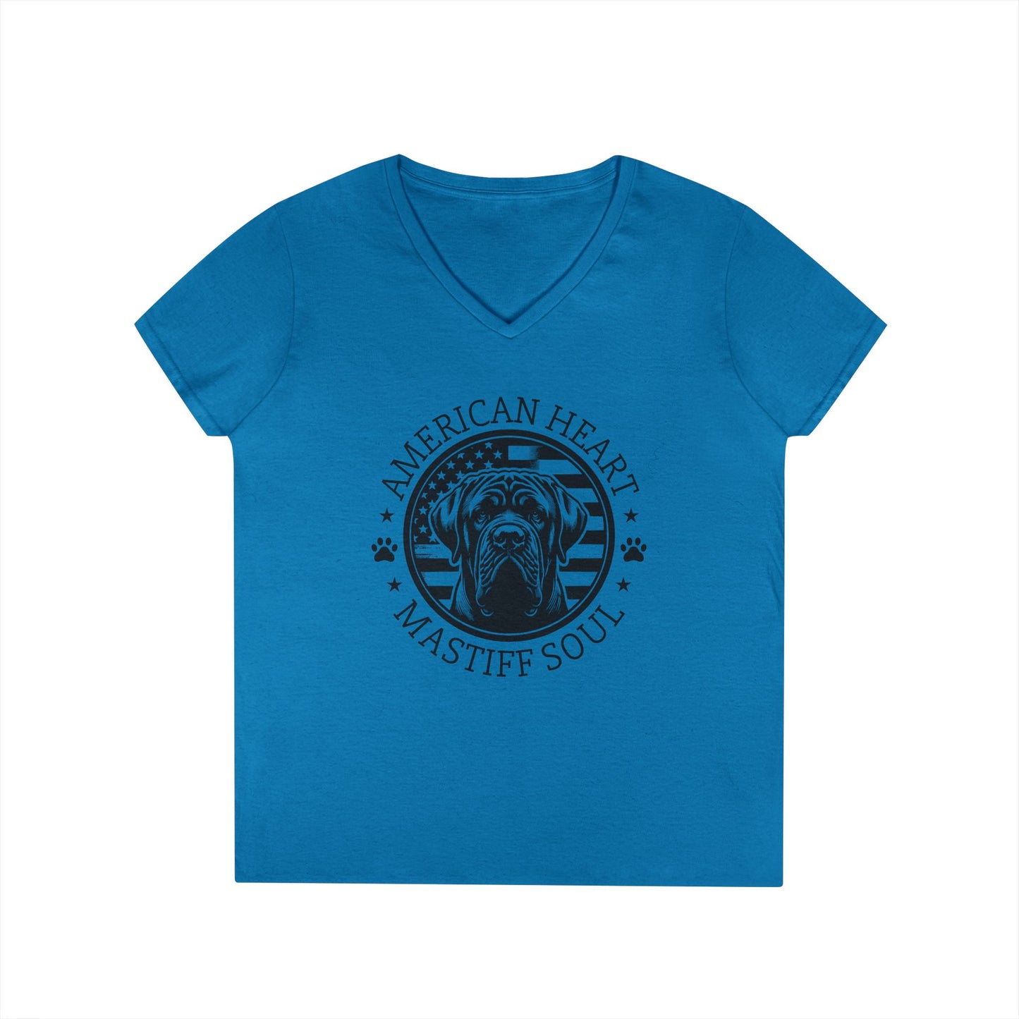 American Heart Mastiff Soul V-Neck T-Shirt