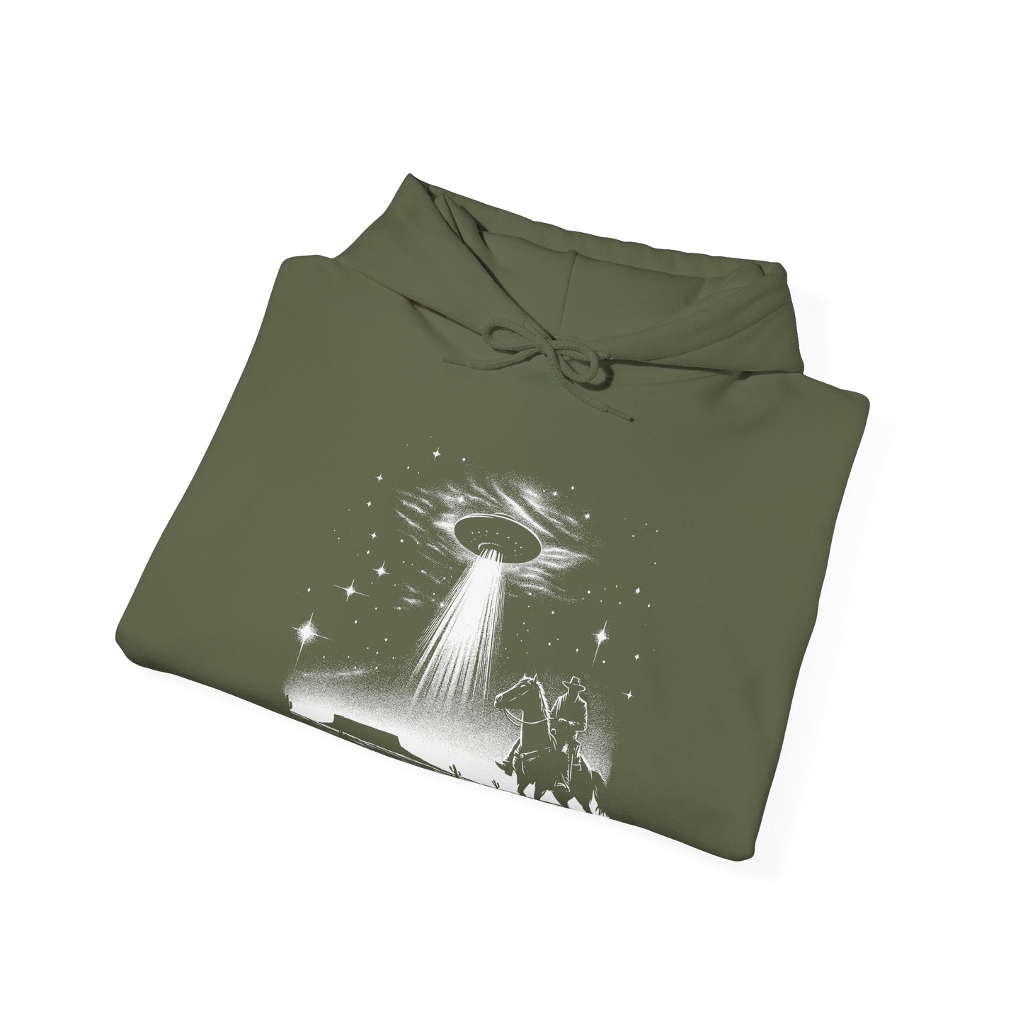 Cowboys And Aliens Hoodie - Desert UFO Glow Design