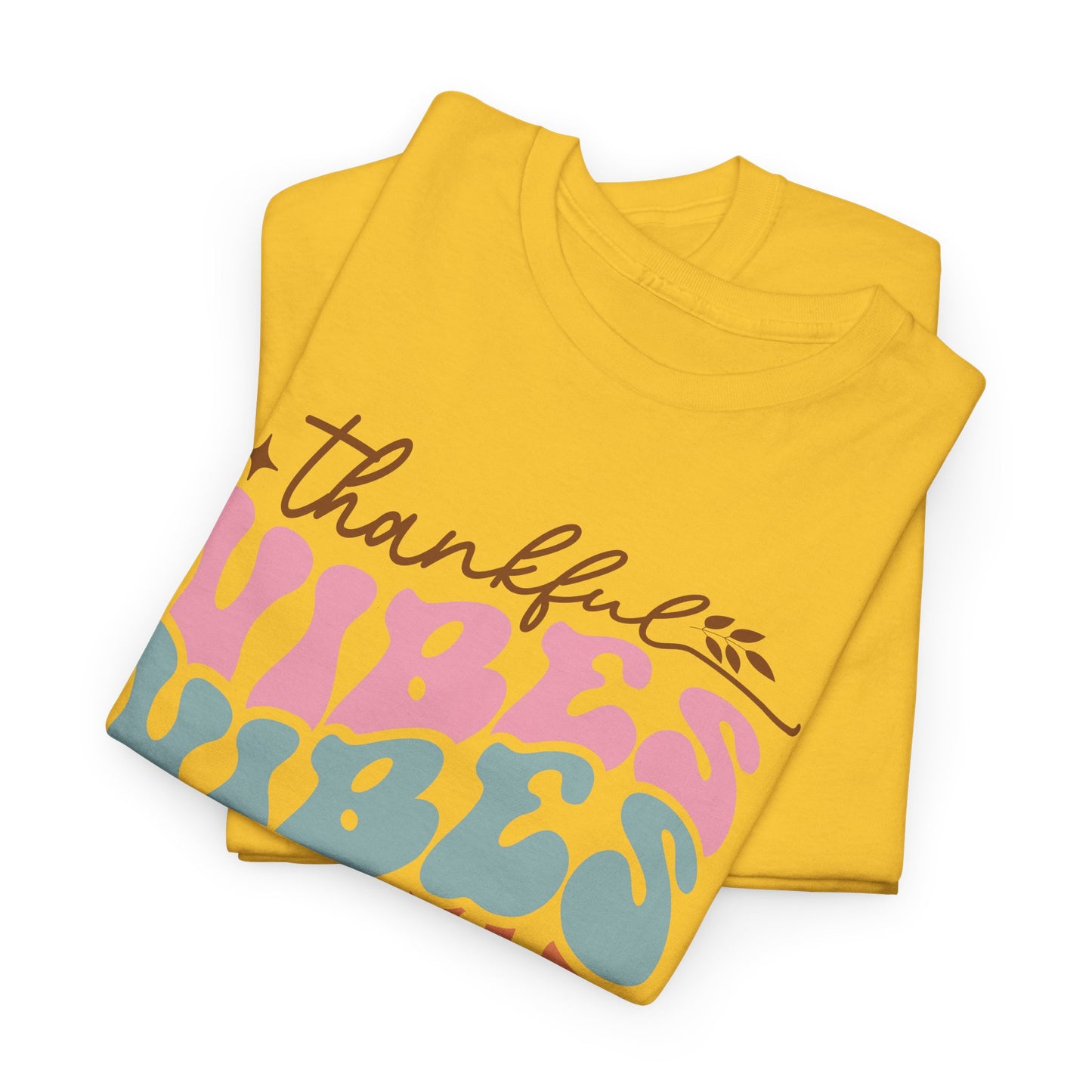 Thankful Vibes T-Shirt For Retro Thanksgiving T Shirt For Colorful Turkey Day TShirt