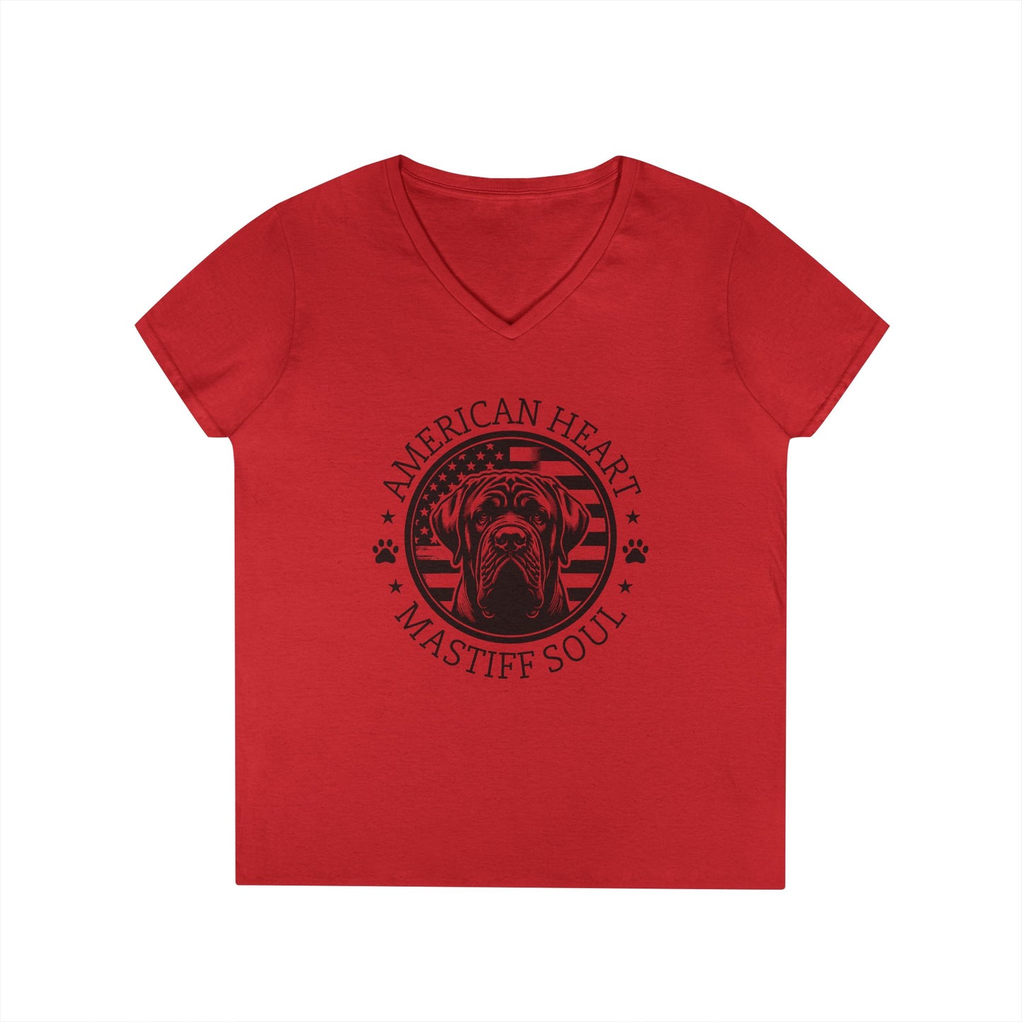 American Heart Mastiff Soul V-Neck T-Shirt