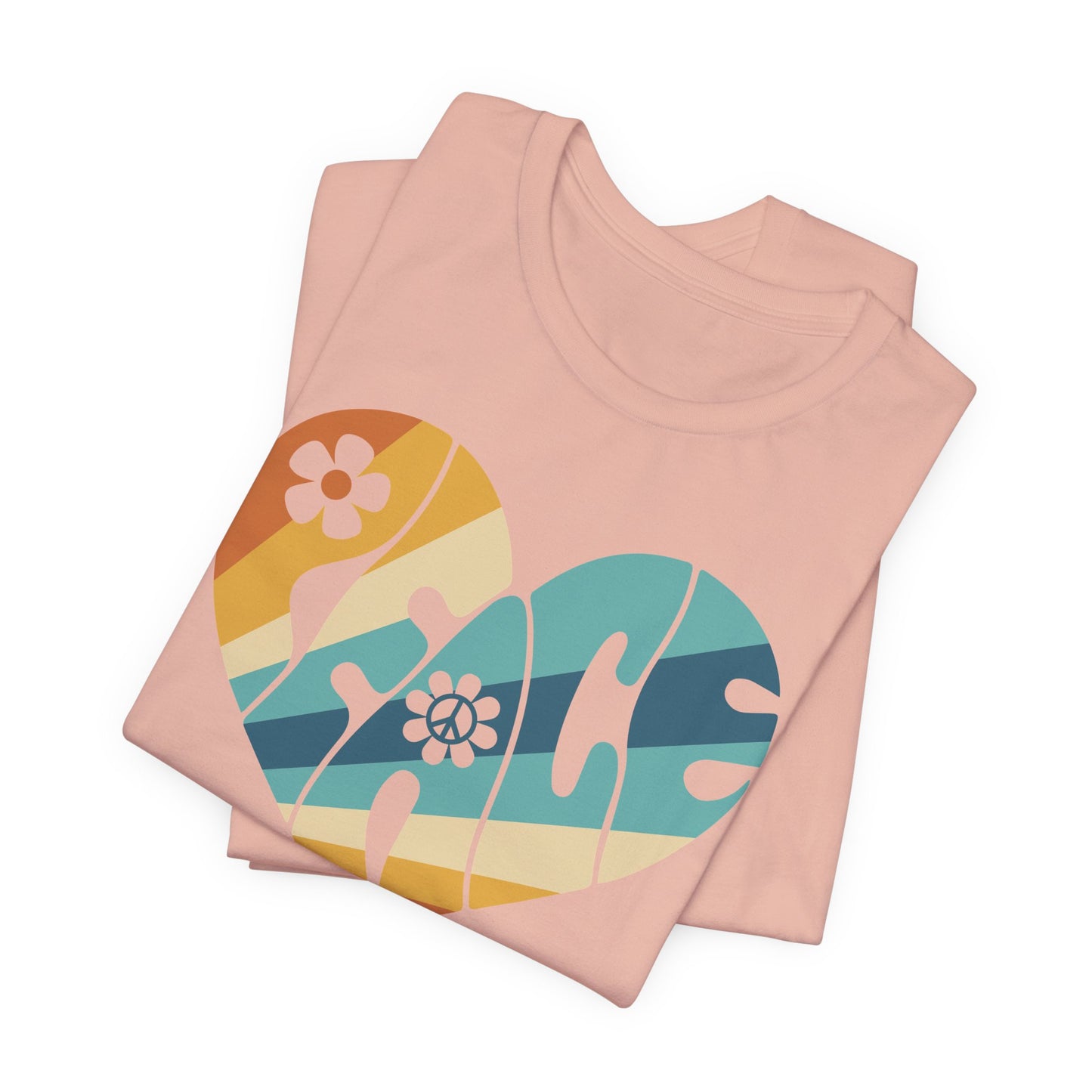 Colorful Peace Heart Hippie Tee