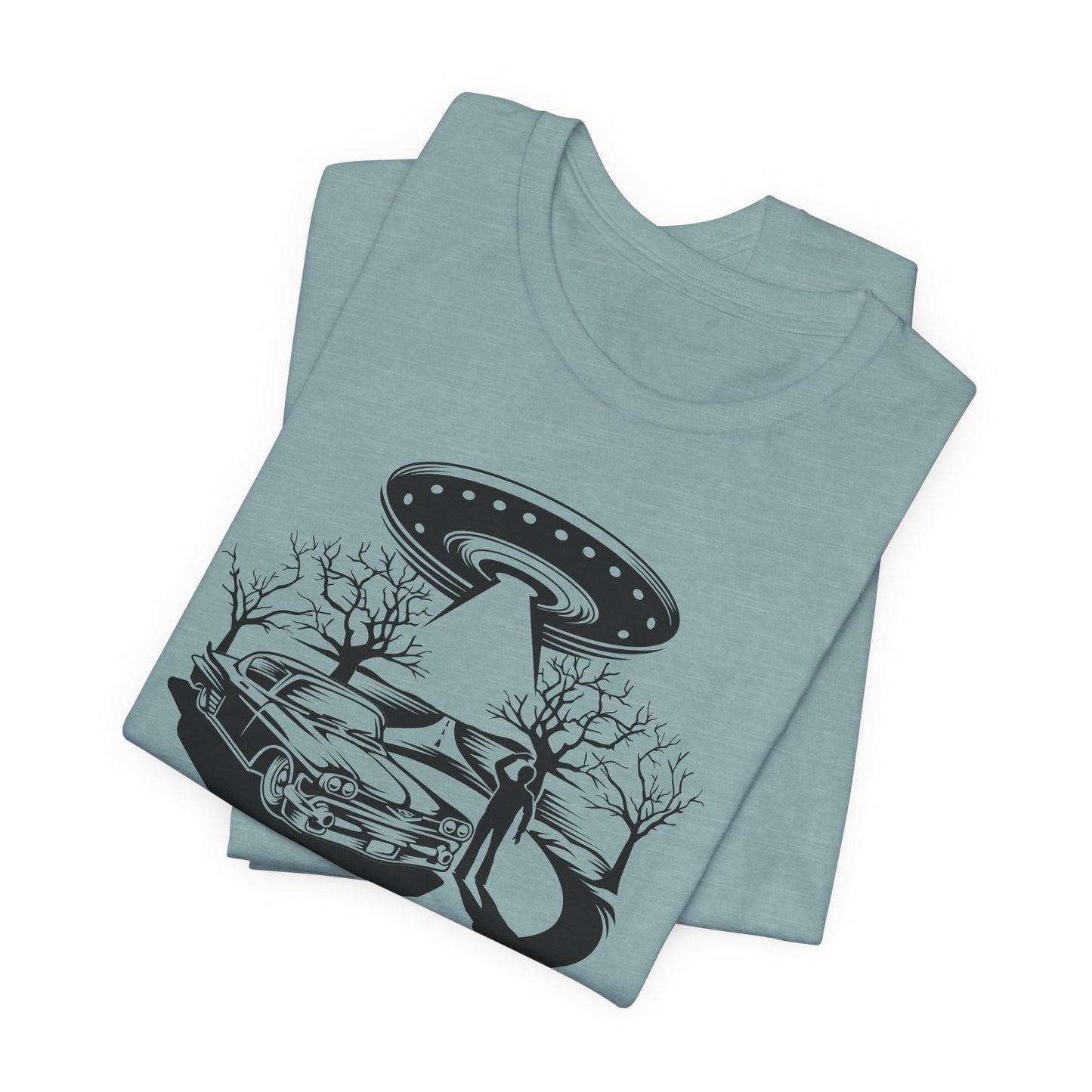 UFO Road Encounter T-Shirt - Spaceship Witness Design