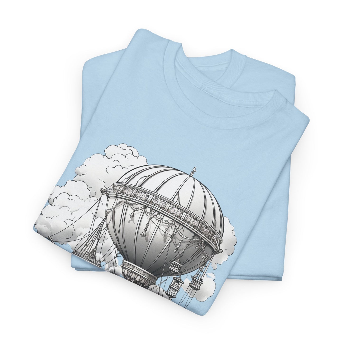 Steampunk Airship T-Shirt - Retro Aviation Graphic