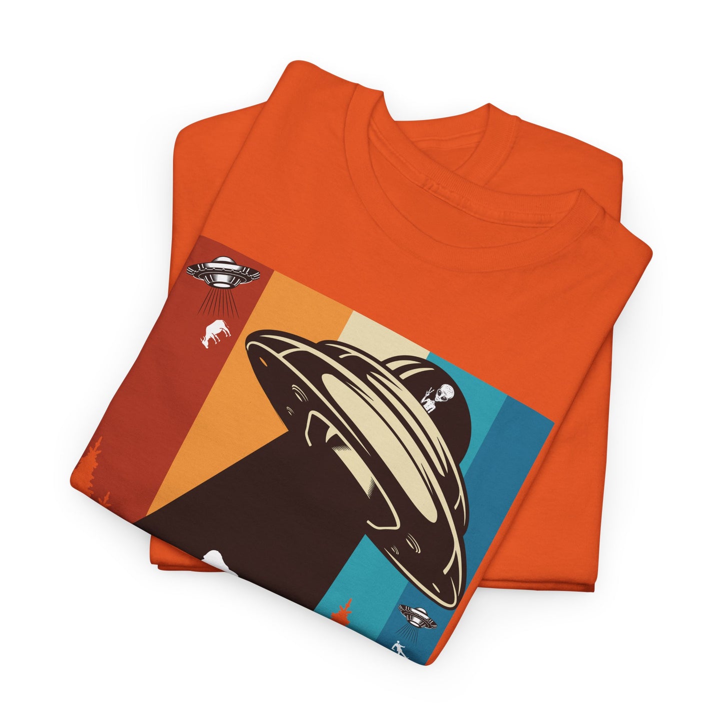 UFO Bigfoot Abduction T-Shirt - Forest Alien Grab Design