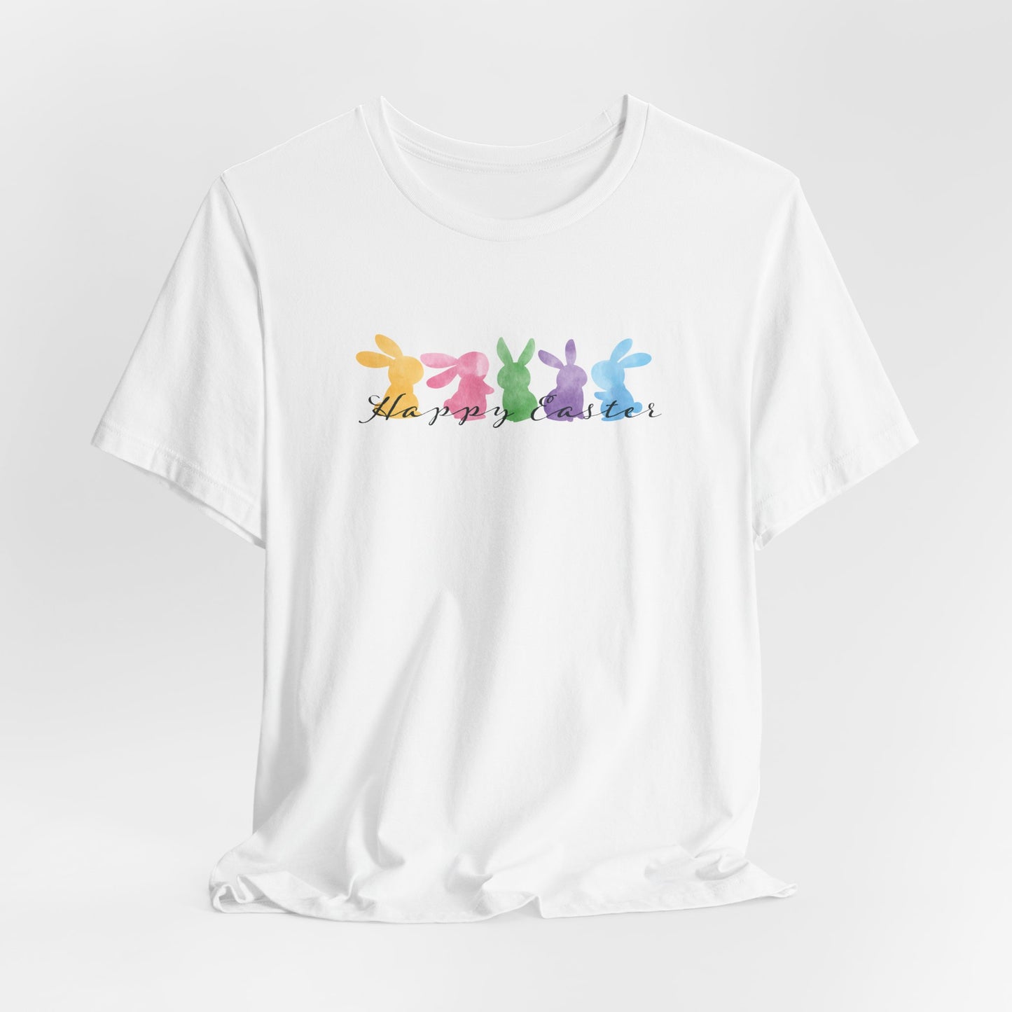 Happy Easter Pastel Bunnies T-Shirt - Cute Spring Graphic Tee