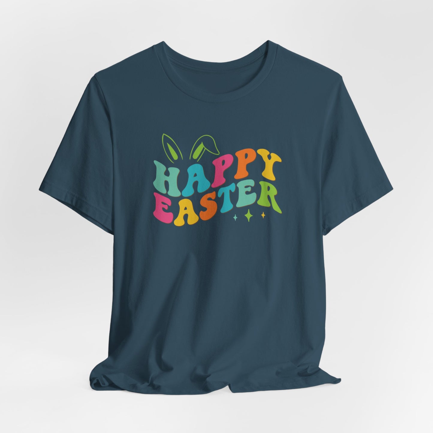 Happy Easter Bunny Ears T-Shirt - Colorful Graphic Tee