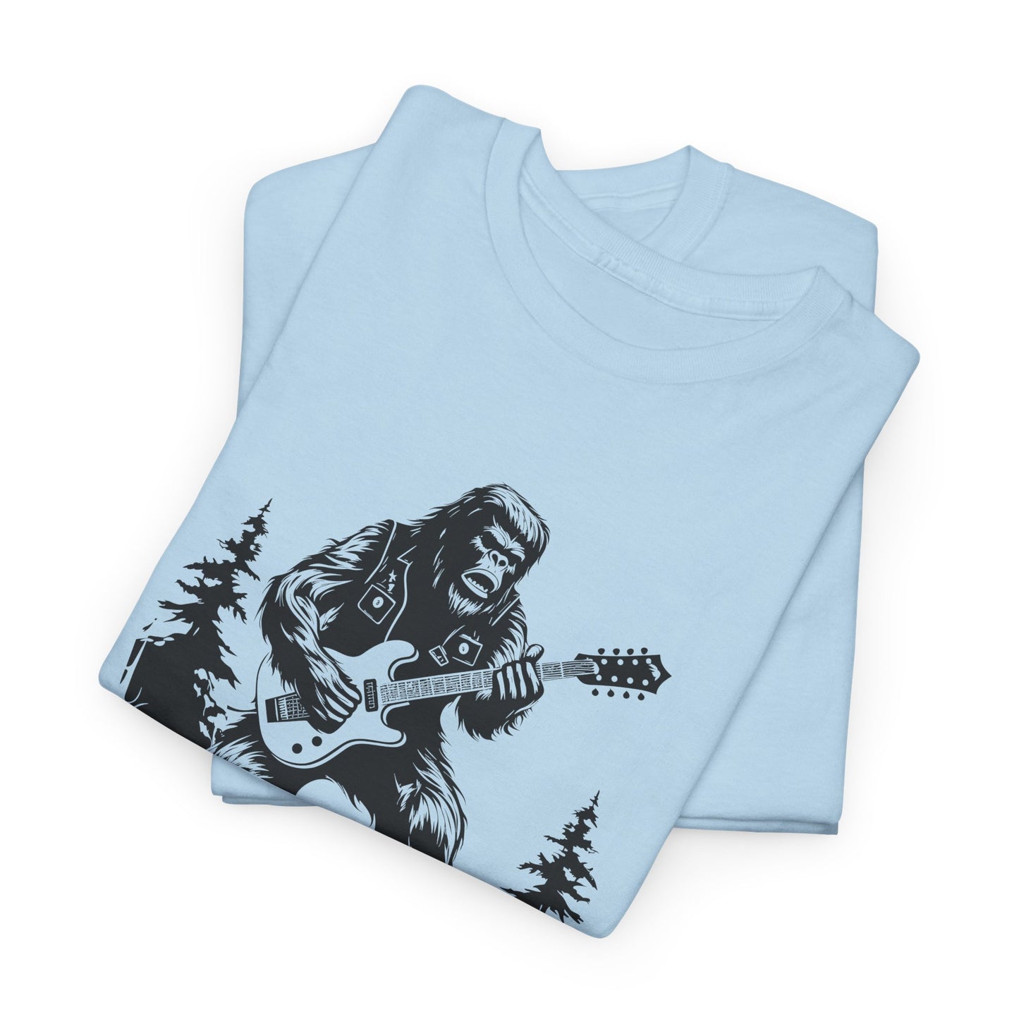 Bigfoot Guitar T-Shirt - Sasquatch Rocker Design