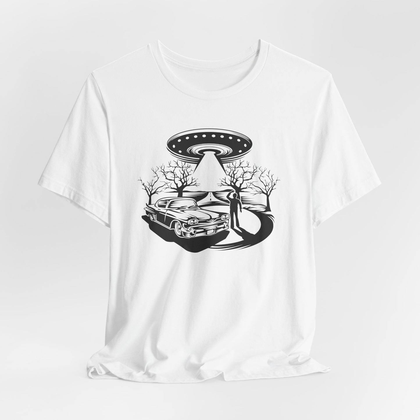 UFO Road Encounter T-Shirt - Spaceship Witness Design
