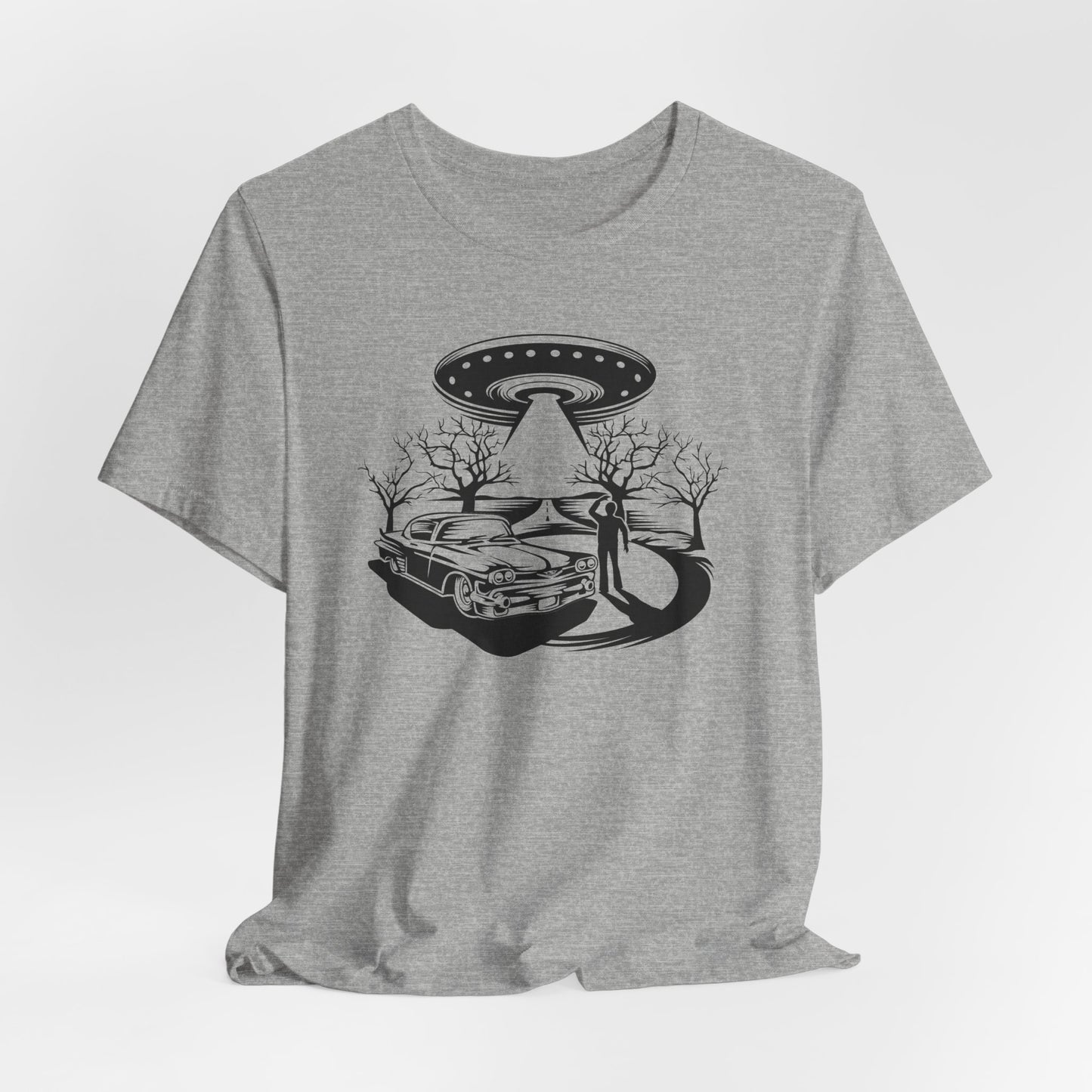 UFO Road Encounter T-Shirt - Spaceship Witness Design