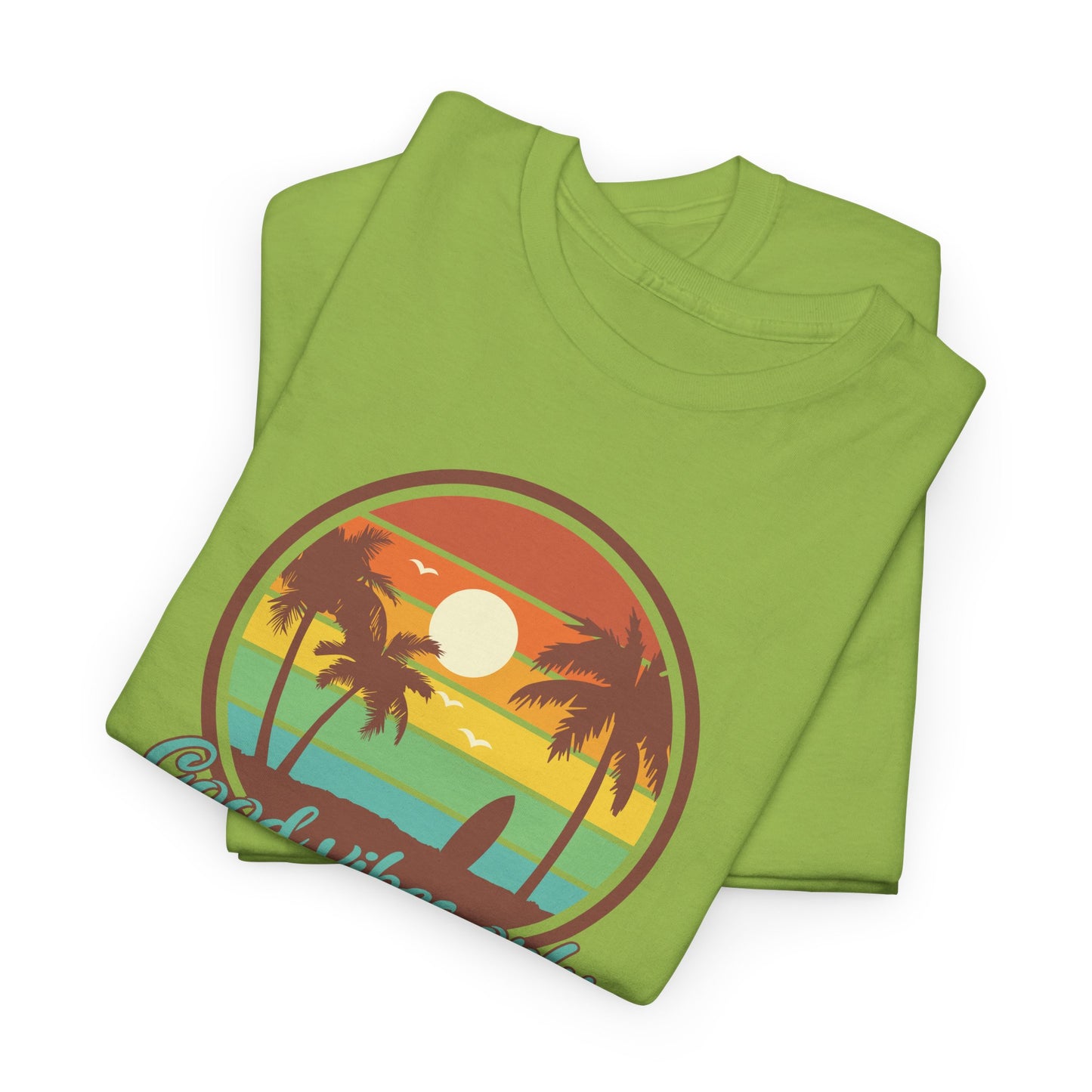 Good Vibes Only Tropical Sunset T-Shirt - Beach Tee