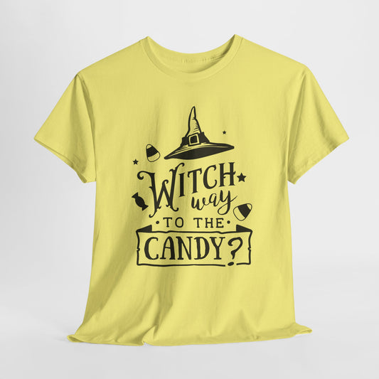 Witch Way to the Candy T-Shirt - Funny Halloween Tee