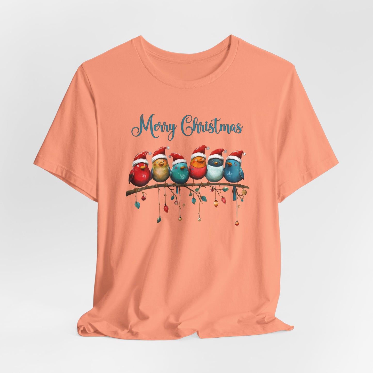 Merry Christmas Birds T-Shirt - Festive Holiday Tee