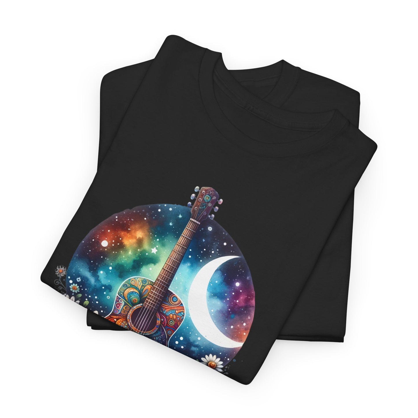 Cosmic Guitar T-Shirt - Bohemian Music Vibe