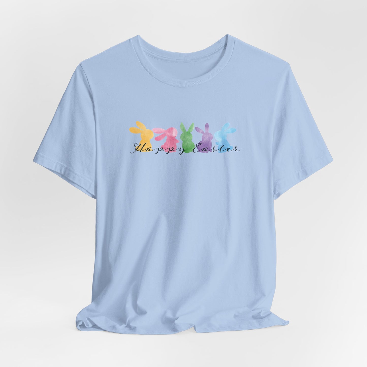 Happy Easter Pastel Bunnies T-Shirt - Cute Spring Graphic Tee