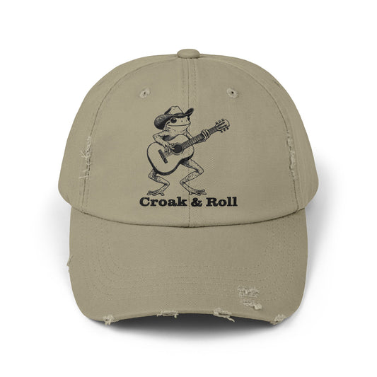 Croak and Roll Ball Cap - Frog Cowboy Guitar Hat