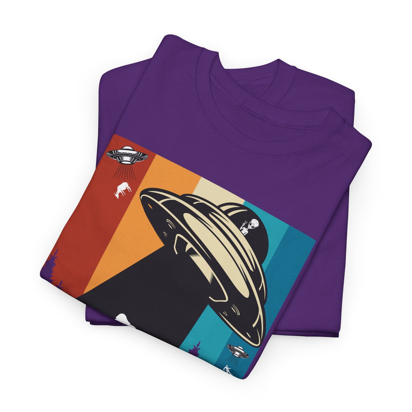 UFO Bigfoot Abduction T-Shirt - Forest Alien Grab Design