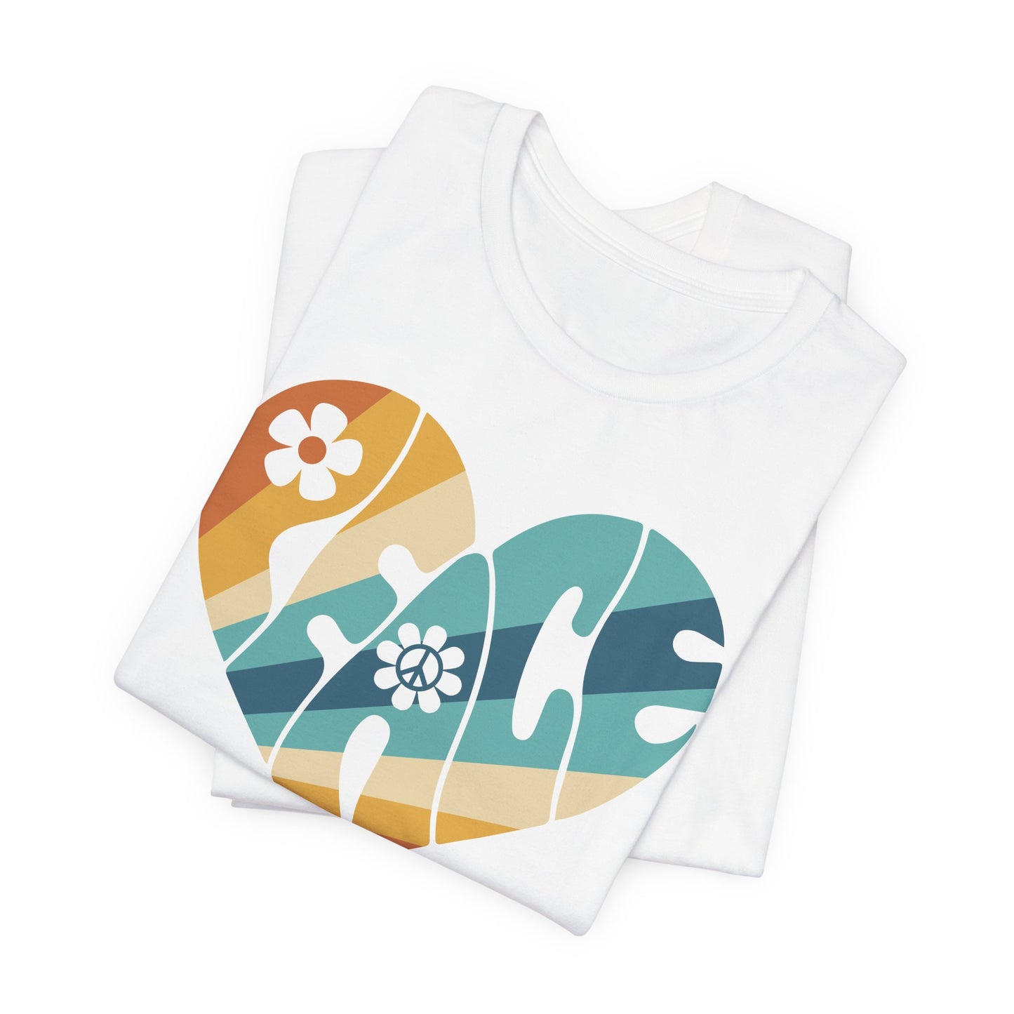 Colorful Peace Heart Hippie Tee