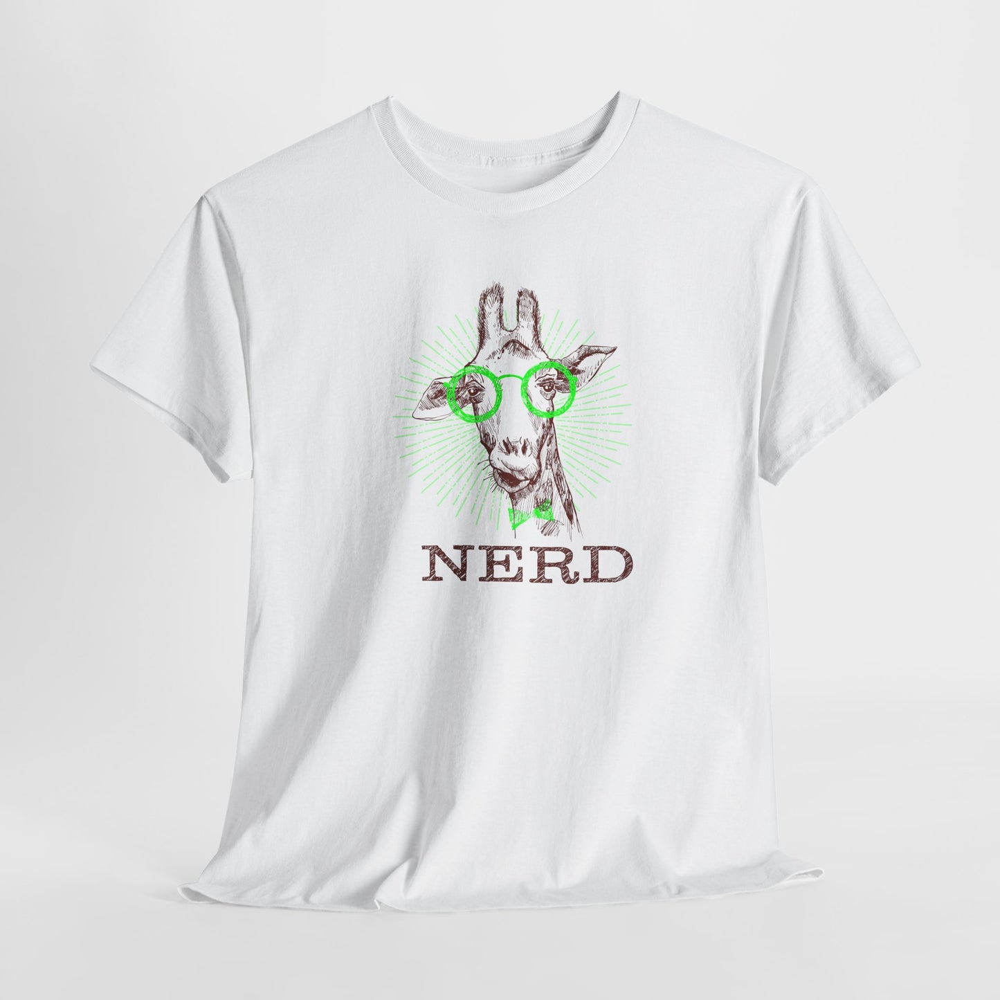 Nerd Giraffe T-Shirt - Quirky Animal Tee
