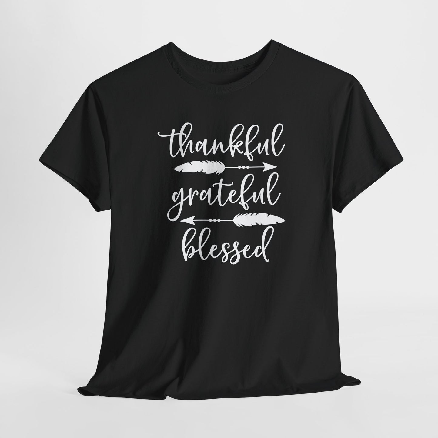 Thankful Grateful Blessed T-Shirt - Inspirational Graphic Tee