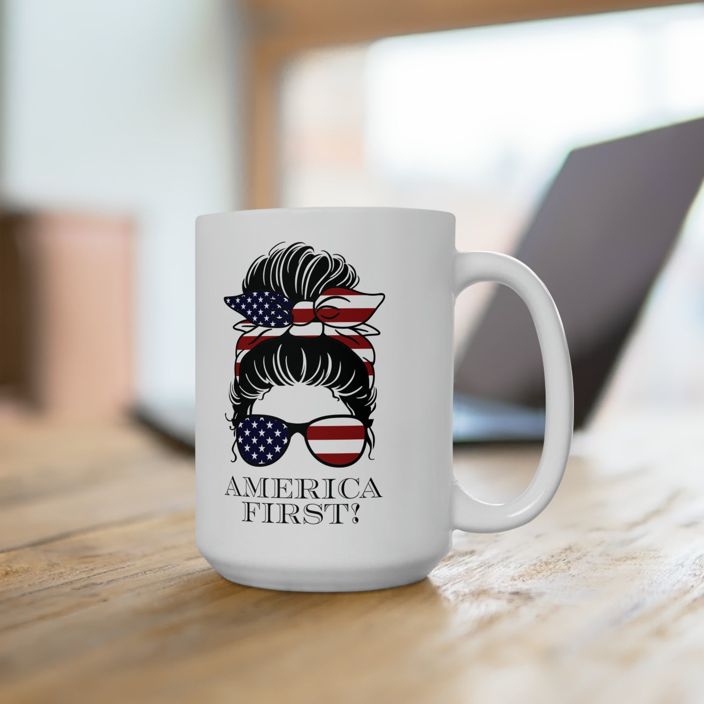 America First Coffee Mug For Hot Tea Cocoa Conservative Gift Idea
