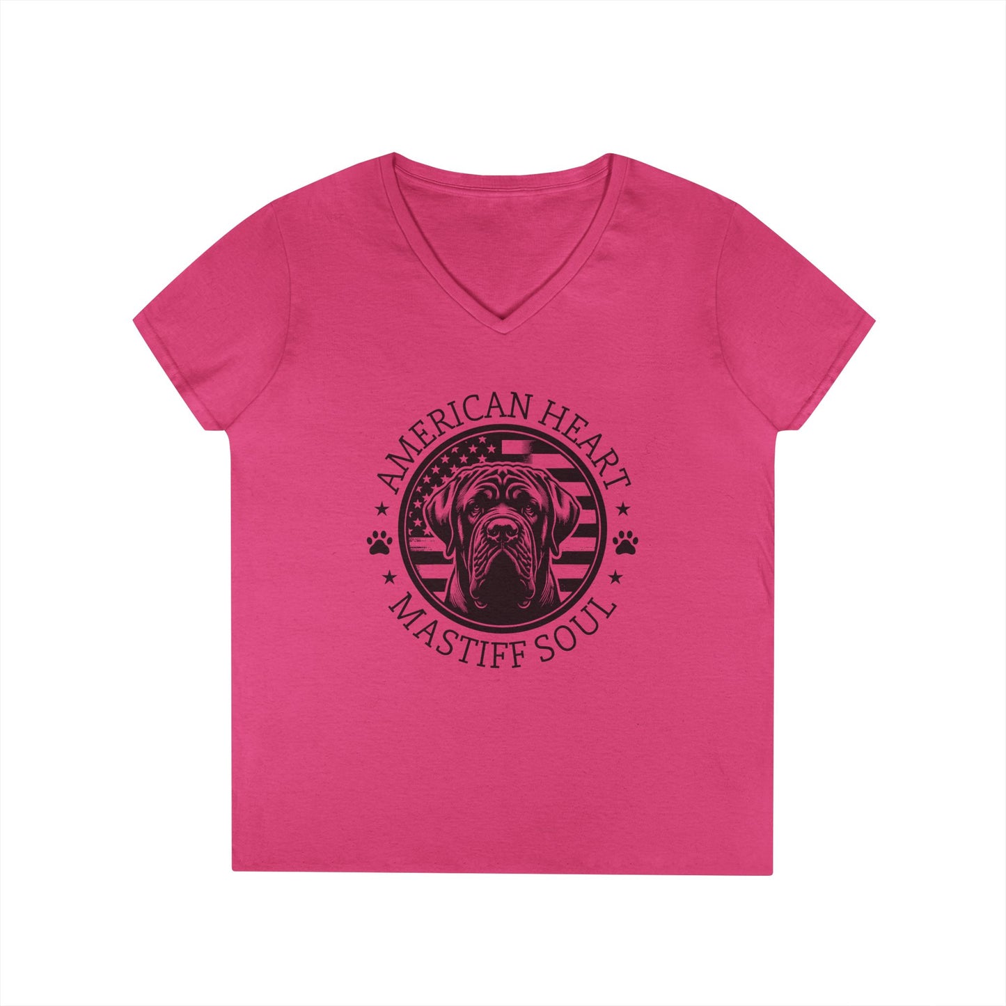 American Heart Mastiff Soul V-Neck T-Shirt