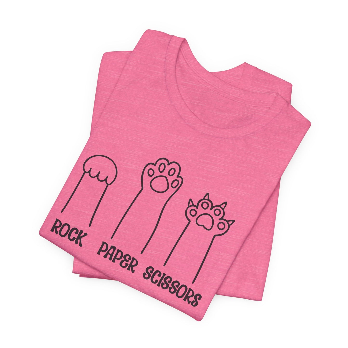 Rock Paper Scissors Cat T-Shirt - Funny Paw Tee