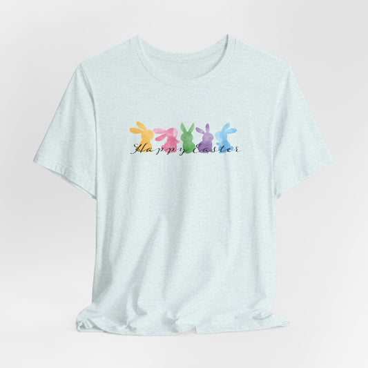 Happy Easter Pastel Bunnies T-Shirt - Cute Spring Graphic Tee