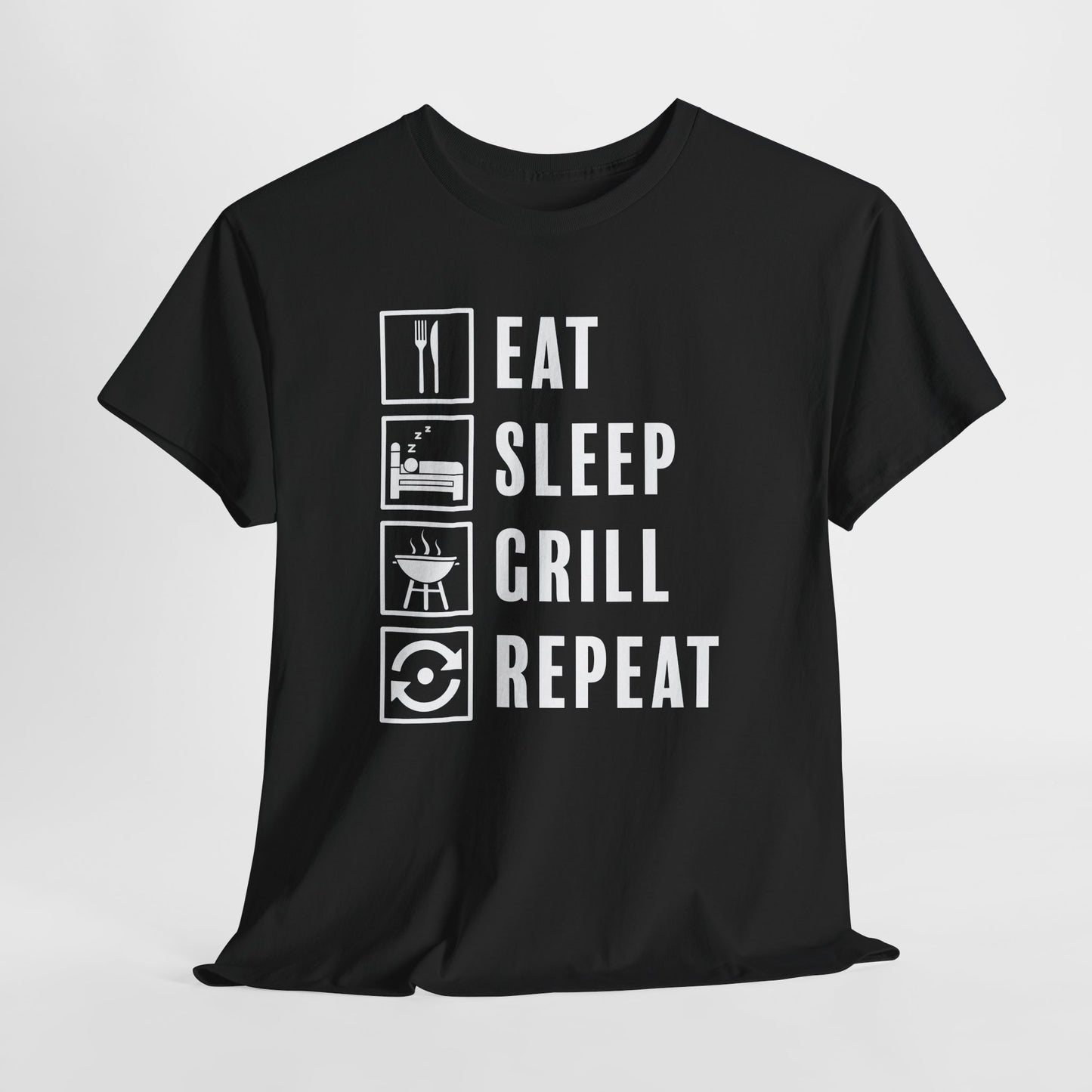 Eat Sleep Grill Repeat T-Shirt - BBQ Graphic