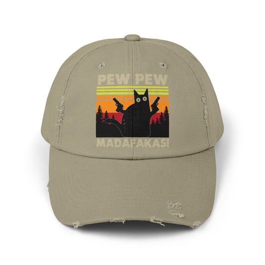 Pew Pew Madafakas Unisex Ball Cap - Funny Cat with Guns Hat