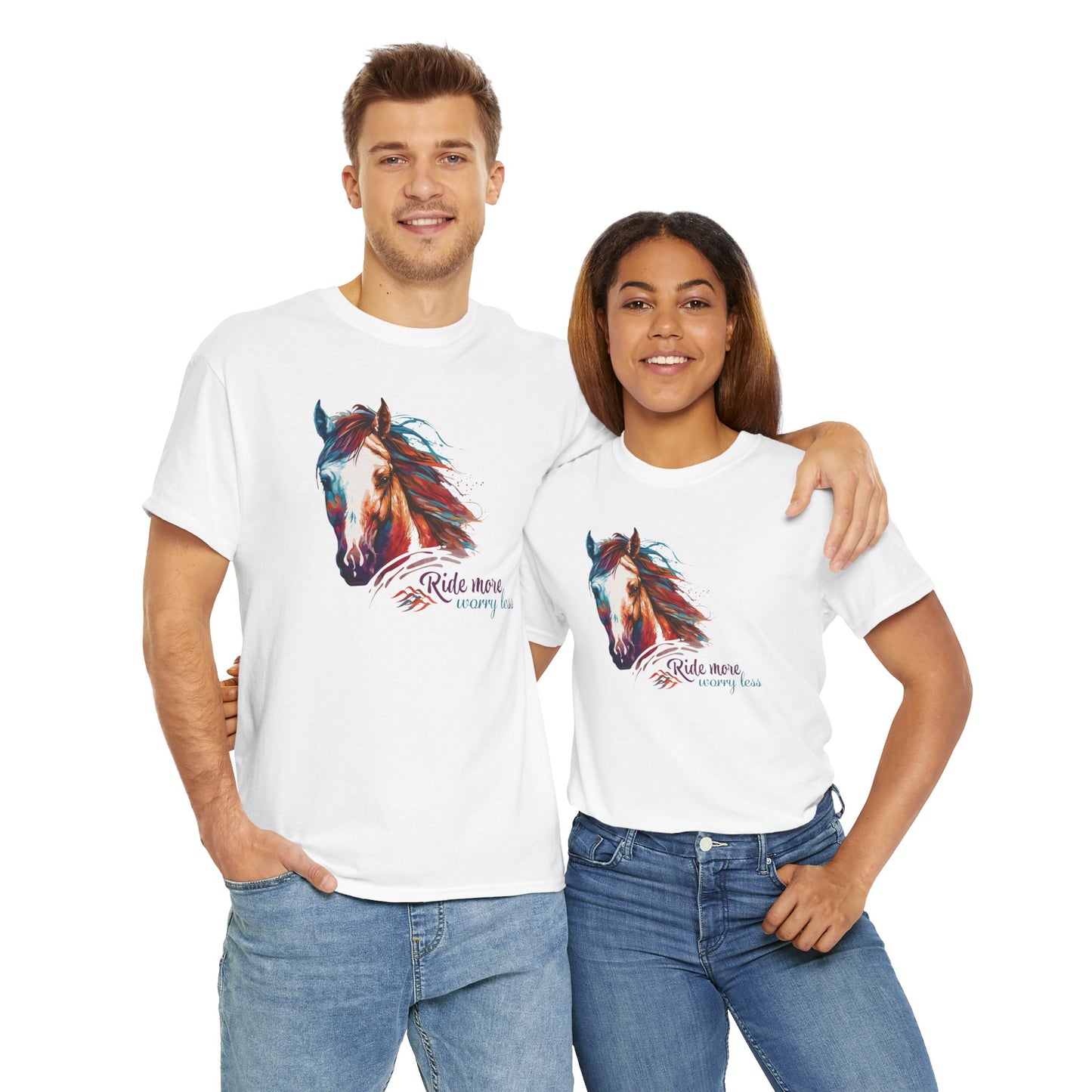 Ride More Worry Less T-Shirt - Horse Vibe Tee