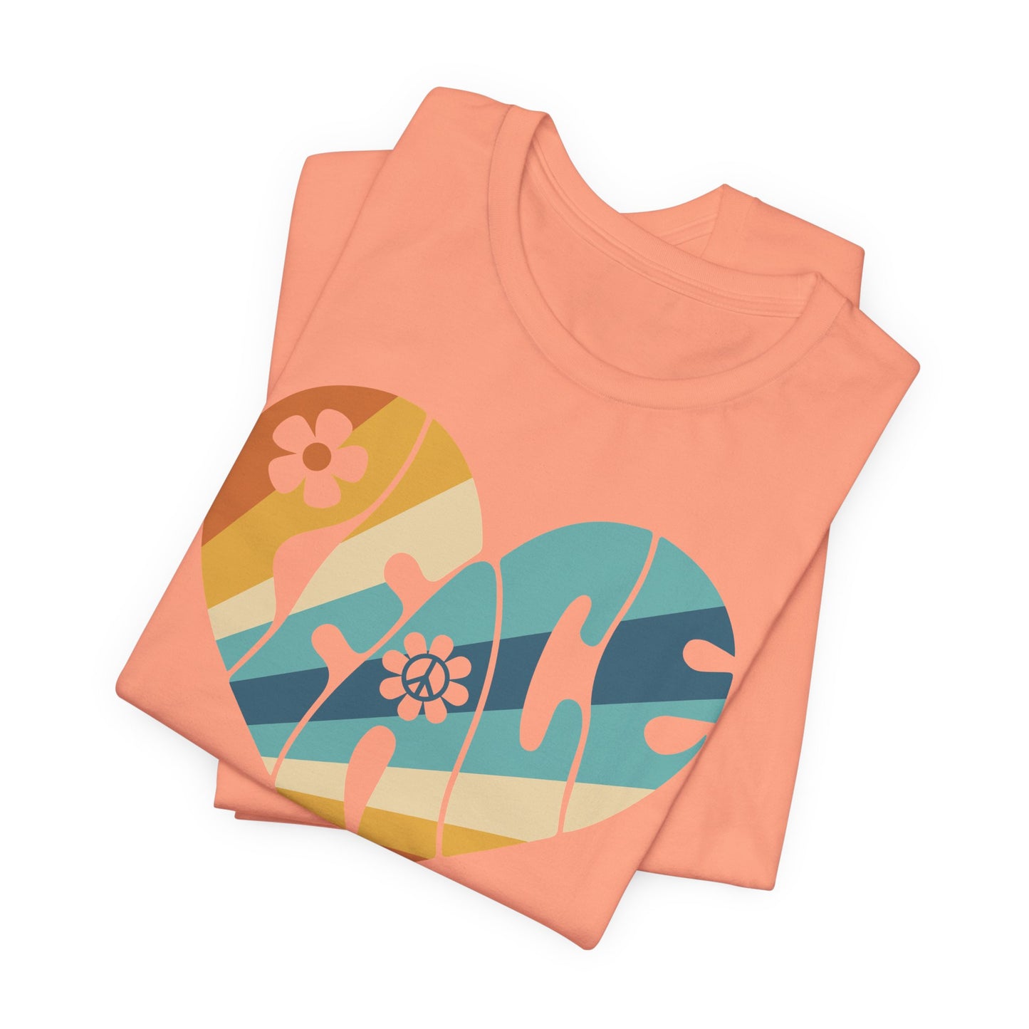 Colorful Peace Heart Hippie Tee