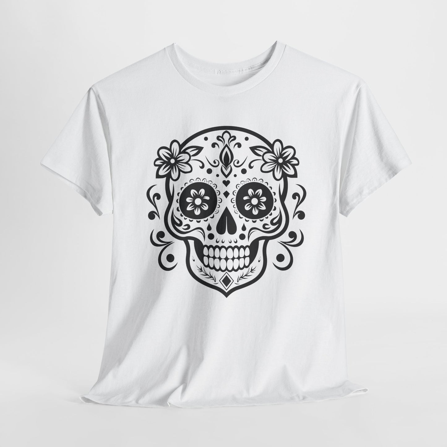 Black Sugar Skull T-Shirt - Day Of The Dead Graphic Tee